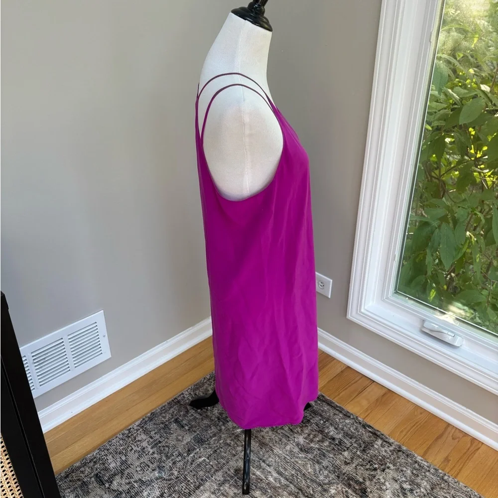 Eileen Fisher | Vibrant Hot Pink Silk Sleeveless Dress, sz S - Picture 3 of 6